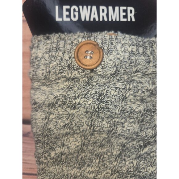 Cozy Knit Button-Accent Leg Warmers One Size Gray Heather - Picture 2 of 4